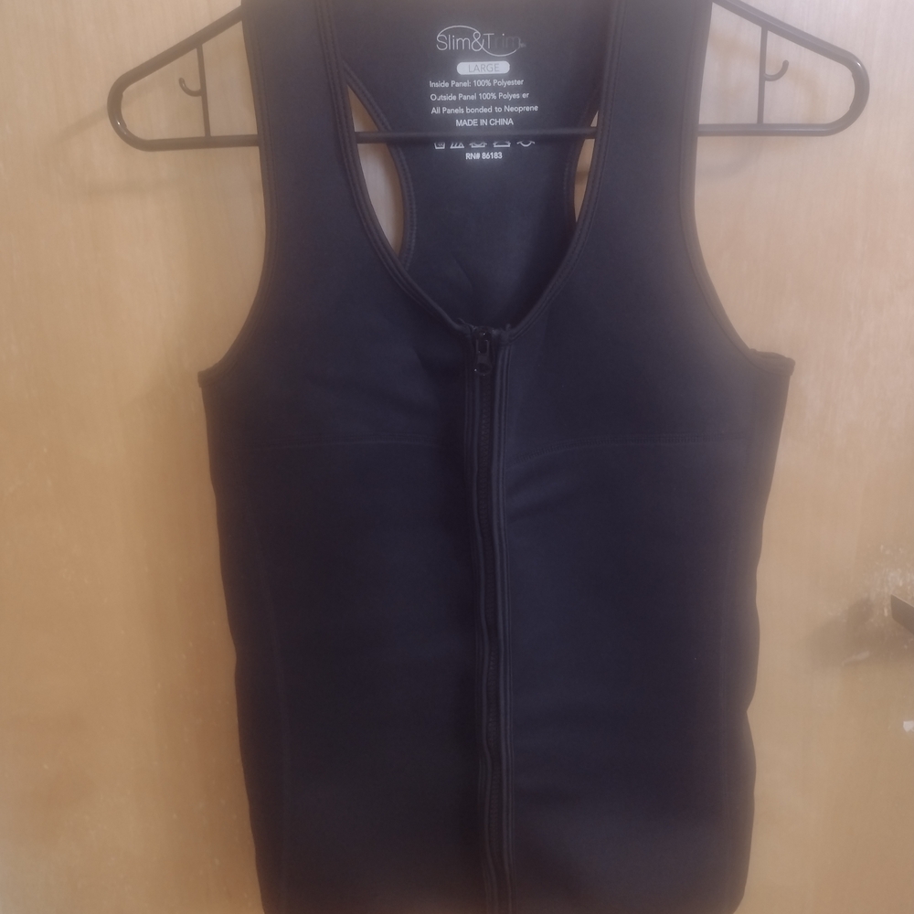 Black Zippered Shaping Vest for Women